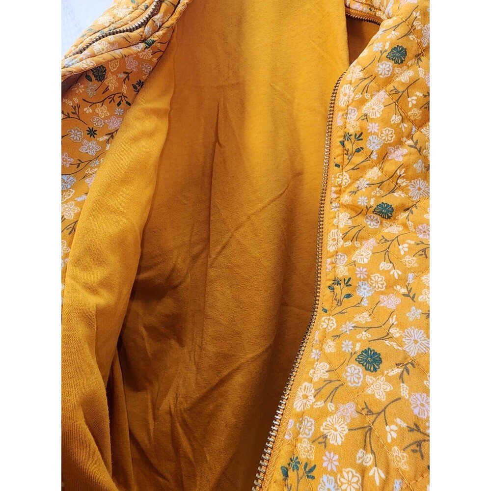 Sonoma Women's Jacket Sz Large 100% Cotton Quilted in Gold Floral Print - Picture 10 of 10